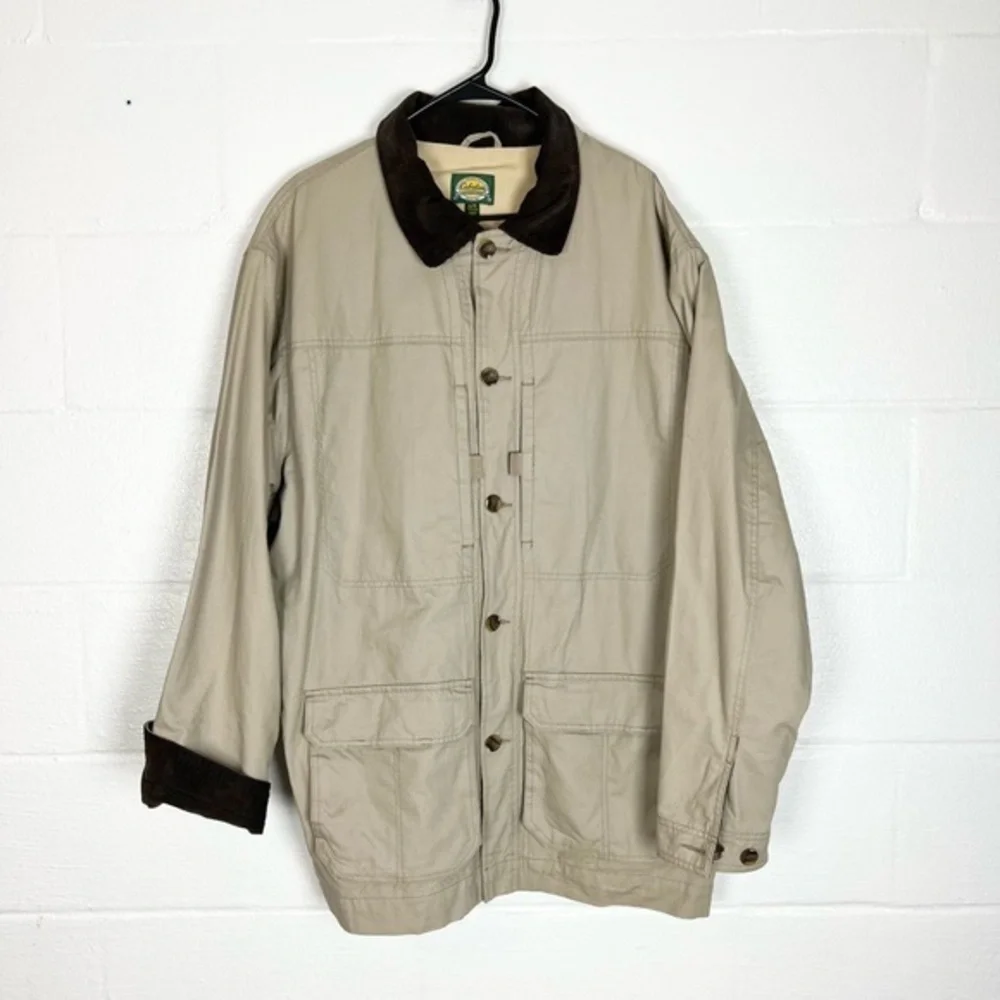 Cabelas chore coat jacket Mens XL tan‎ brown Barn hip length